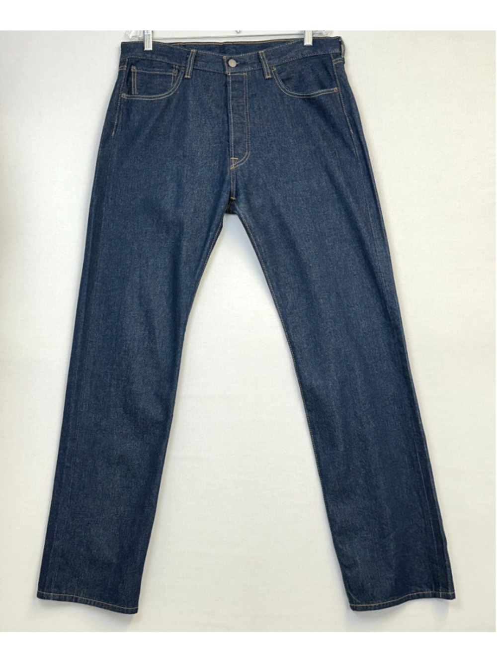 Levi's 501 Original Fit Men's Jeans Dark Blue W34 L34 Button Fly